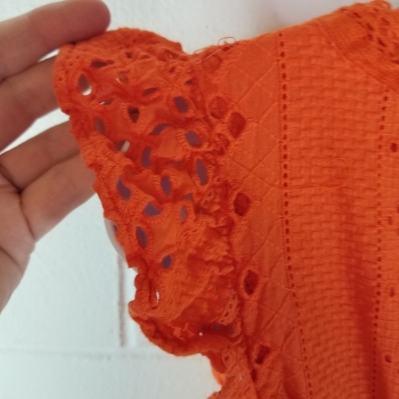 J Crew all over eyelet midi wrap dress resort orange - Picture 14 of 15